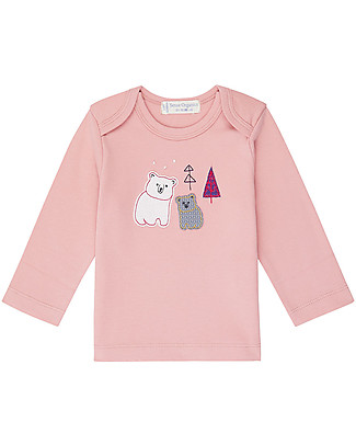 Sense Organics T-shirt Maniche Lunghe Timber Retro - Orso Polare - 100% Cotone Bio Maglie Manica Lunga