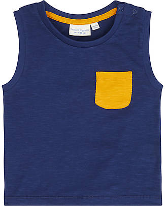 Sense Organics Top Senza Maniche con Taschino Oskar - Navy - 100% Cotone bio Top