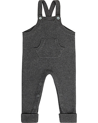 Sense Organics Tuta Lavorata a Maglia Mion - Grigio - 100% Cotone Bio Tutine Lunghe Senza Piedi