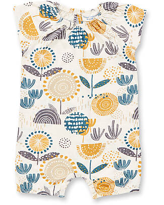 Sense Organics Tutina Baby Maniche Corte Lua - Mixed Flowers - 100% Cotone bio GOTS Tutine Corte