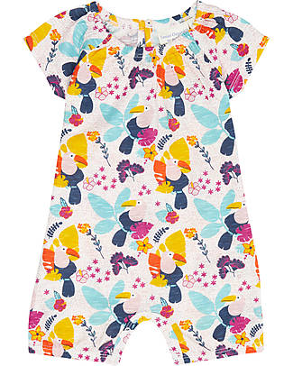 Sense Organics Tutina Baby Maniche Corte Lua - Tropicale - 100% Cotone bio Tutine Corte