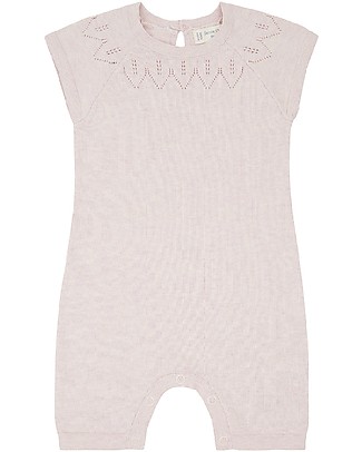 Sense Organics Tutina Corta Lavorata a Maglia Leha - Rosa - 100% cotone bio Tutine Corte