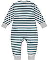 Sense Organics Tutina Intera Neonato Strindberg - Strisce Blu Grigio Cane - 100% Cotone Bio GOTS Tutine Lunghe
