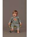 Sense Organics Tutina Intera Neonato Strindberg - Strisce Blu Grigio Cane - 100% Cotone Bio GOTS Tutine Lunghe