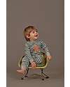 Sense Organics Tutina Intera Neonato Strindberg - Strisce Blu Grigio Cane - 100% Cotone Bio GOTS Tutine Lunghe