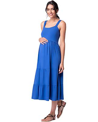 Seraphine Abito Longuette Premaman e Allattamento - Lotte - Blu Cobalto - Viscosa Vestiti_