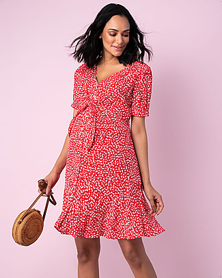 Seraphine Abito Premaman con Fiocco Daffodil - Rosso Floreale Vestiti_