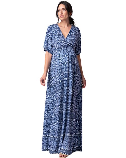 Seraphine Abito Premaman e Allattamento - Lulah - Blu Fantasia - Viscosa Vestiti_