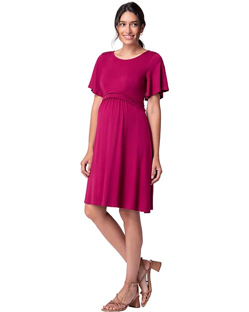 Seraphine Abito Premaman e Allattamento Rivera - Rosa Lampone - Manica a Balza - Viscosa Vestiti_