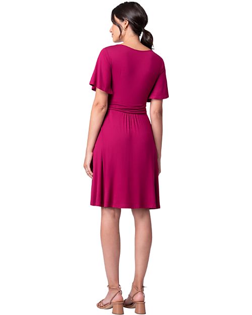 Seraphine Abito Premaman e Allattamento Rivera - Rosa Lampone - Manica a Balza - Viscosa Vestiti_