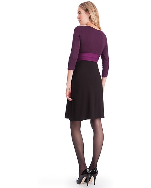 Seraphine Adelaide - Abito Elegante Premaman e Allttamento - Prugna e Nero Vestiti_