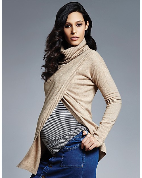 Seraphine Akira, Maglione Premaman e Allattamento con Apertura Laterale - Cammello Maglioni
