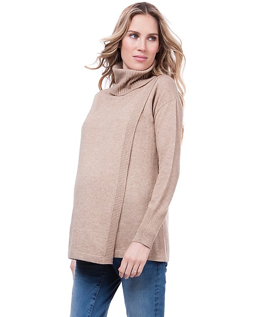 Seraphine Akira, Maglione Premaman e Allattamento con Apertura Laterale - Cammello Maglioni