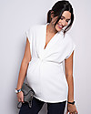 Seraphine Blusa Elegante Premaman e Allattamento con Nodo Rylie - Crema Bluse