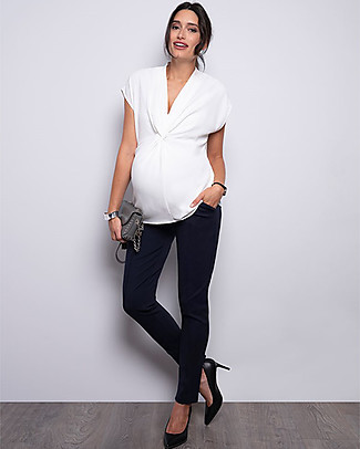 Seraphine Blusa Elegante Premaman e Allattamento con Nodo Rylie - Crema Top