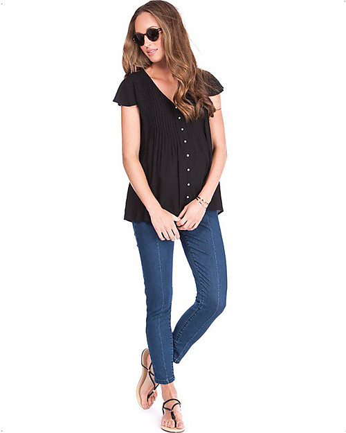 Seraphine Blusa Premaman con Maniche a Farfalla Claudia - Nera Bluse