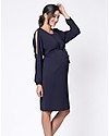 Seraphine Brielle, Abito Elegante Premaman e Allattamento con Spalle Scoperte - Blu Navy Vestiti_