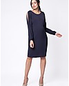 Seraphine Brielle, Abito Elegante Premaman e Allattamento con Spalle Scoperte - Blu Navy Vestiti_