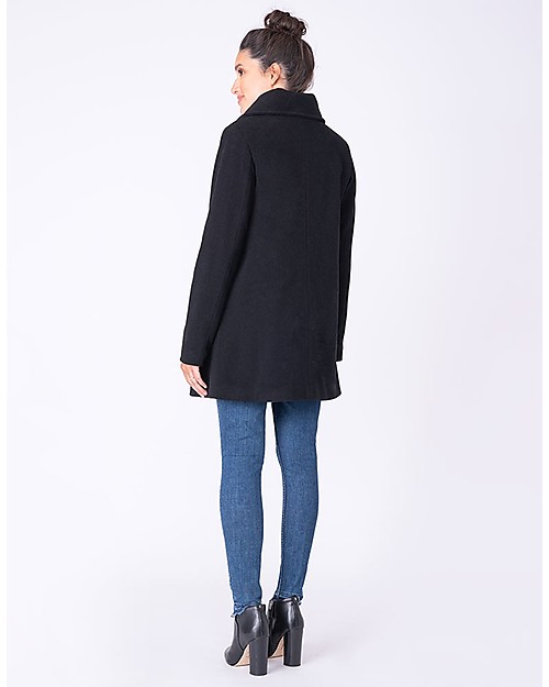 Seraphine Cappotto Premaman Clarence Misto Lana e Cashmere, Nero Cappotti