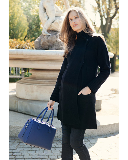 Seraphine Caroline Cappotto in Maglia Premaman - Nero Cappotti