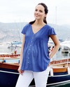 Seraphine Claudia Dot - Camicia Premaman - Blu a Pois Bianchi Camicie_