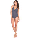 Seraphine Costume da Bagno Premaman Tankini - Blu Navy a Pois Costumi Due Pezzi
