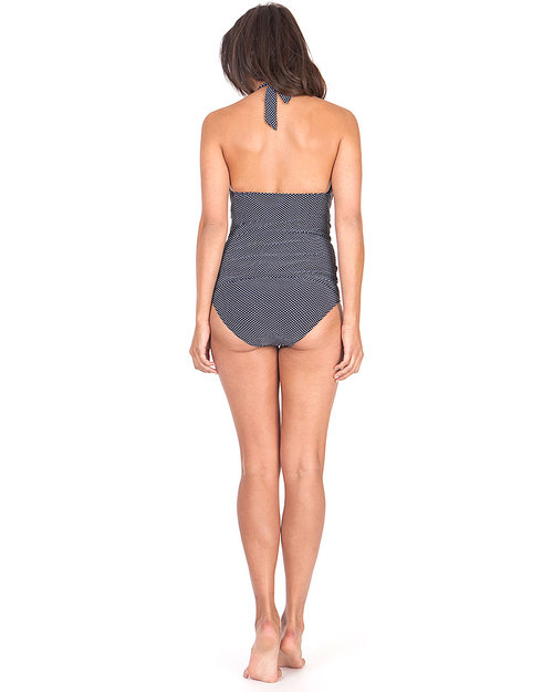 Seraphine Costume da Bagno Premaman Tankini - Blu Navy a Pois Costumi Due Pezzi