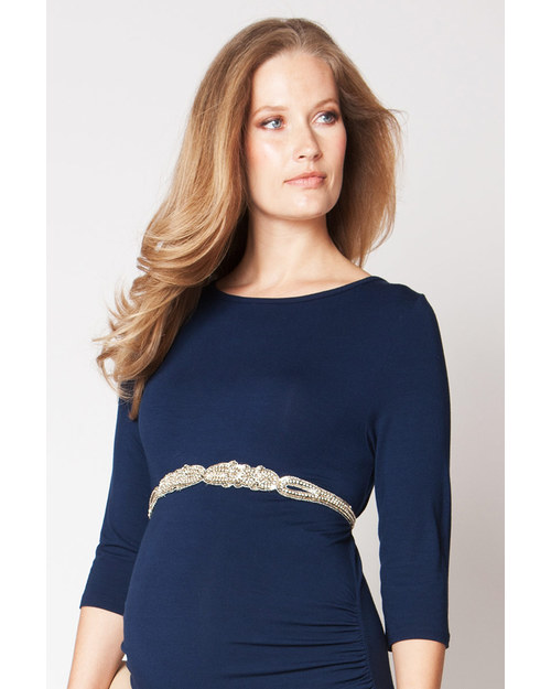 Seraphine Diamante - Cintura da Sera Premaman Impreziosita - Grigio Metallico Fasce Premaman