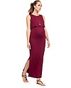 Seraphine Dominique Abito Lungo Premaman e Allattamento con Dettaglio Asimmetrico - Rosso Burgundy Vestiti_