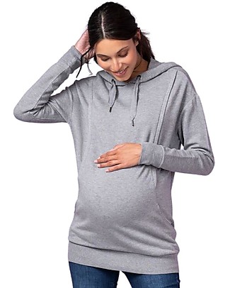 Seraphine Felpa Premaman e Allattamento Pernella con Cappuccio - Grigio Felpe