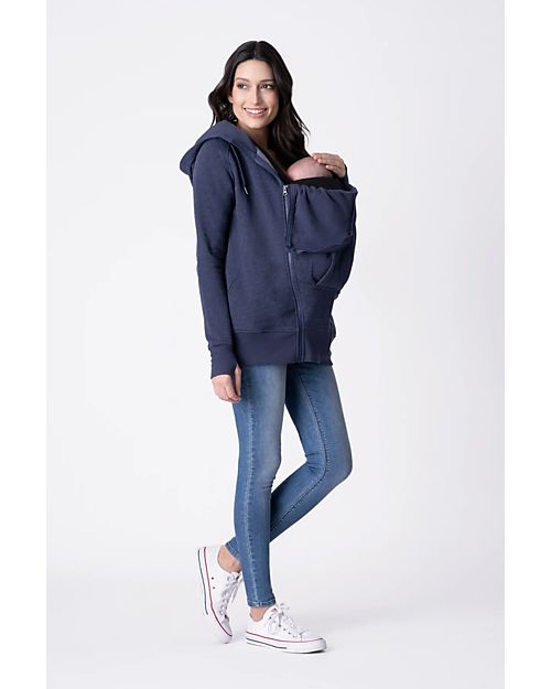 Seraphine Felpa Premaman e Copri Porta bèbè 3-In-1 Connor con Cappuccio Amovibile - Blu Navy Felpe
