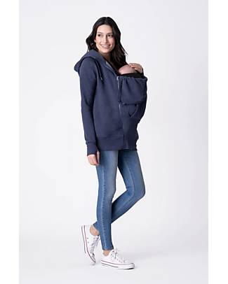 Seraphine Felpa Premaman e Copri Porta bèbè 3-In-1 Connor con Cappuccio Amovibile - Blu Navy Felpe
