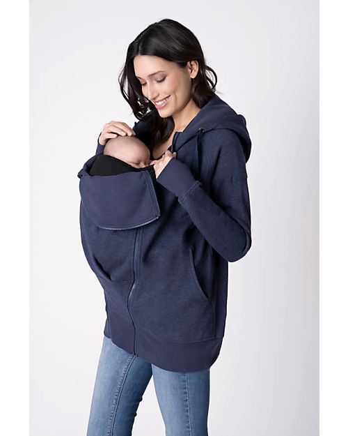 Seraphine Felpa Premaman e Copri Porta bèbè 3-In-1 Connor con Cappuccio Amovibile - Blu Navy Felpe