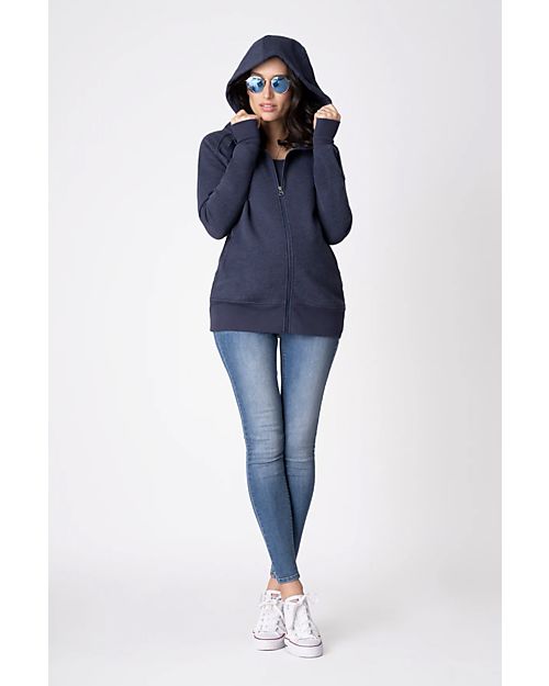 Seraphine Felpa Premaman e Copri Porta bèbè 3-In-1 Connor con Cappuccio Amovibile - Blu Navy Felpe