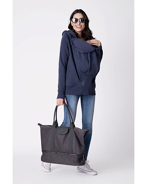Seraphine Felpa Premaman e Copri Porta bèbè 3-In-1 Connor con Cappuccio Amovibile - Blu Navy Felpe