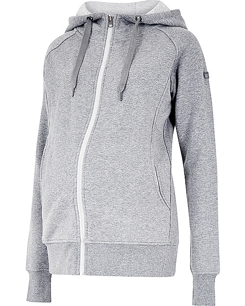 Seraphine Felpa Premaman e Copri Porta bèbè 3-In-1 Connor con Cappuccio Amovibile, Grigio Felpe