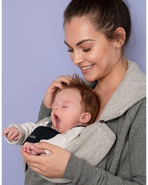 Seraphine Felpa Premaman e Copri Porta bèbè 3-In-1 Connor con Cappuccio Amovibile, Grigio Felpe