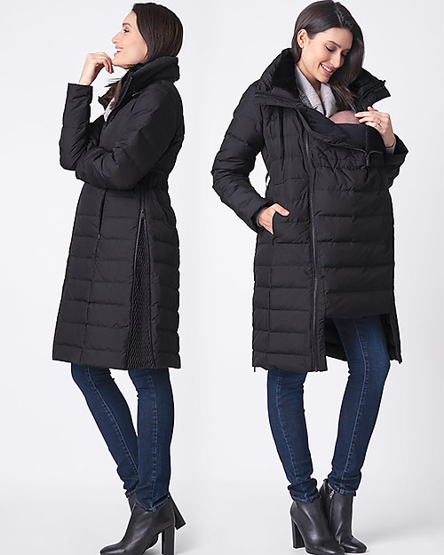 Seraphine Giacca Piumino Anna Premaman e Copri Porta Bebè 3 in 1, Nero Piumini