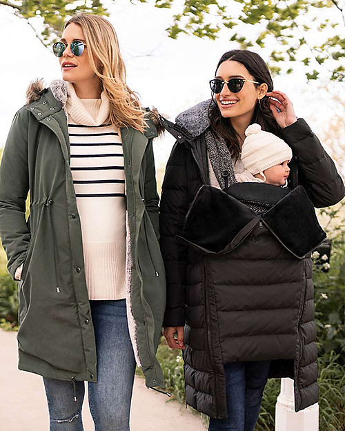 Seraphine Giacca Piumino Anna Premaman e Copri Porta Bebè 3 in 1, Nero Piumini