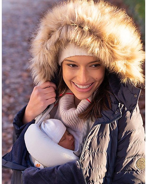 Seraphine Giacca Piumino Premaman e Copri Porta Bebè 3 in 1 Elle, Blu Piumini