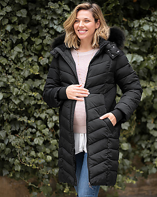Seraphine Giacca Piumino Premaman e Copri Porta Bebè 3 in 1 Rocky - Nero - Fatta con materiale riciclato! Giacche