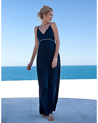Seraphine Jemima, Abito Lungo Premaman con Dettagli Intrecciati - Blu Navy Vestiti