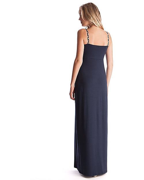 Seraphine Jemima, Abito Lungo Premaman con Dettagli Intrecciati - Blu Navy Vestiti_