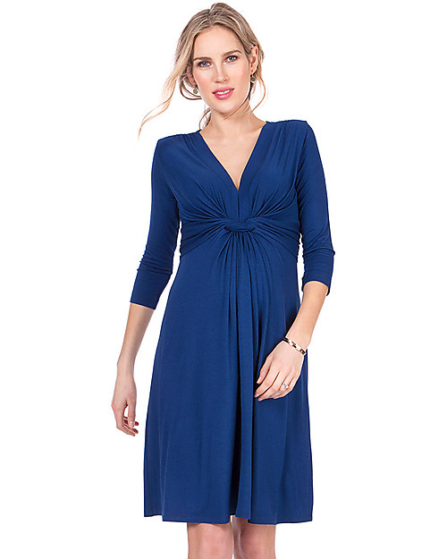 Seraphine Jolene - Abito elegante premaman con nodo maniche a ¾ - Blu Scuro Vestiti_