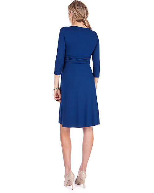 Seraphine Jolene - Abito elegante premaman con nodo maniche a ¾ - Blu Scuro Vestiti_