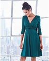 Seraphine Jolene - Abito elegante premaman con nodo maniche a ¾ - Verde Smeraldo Vestiti_