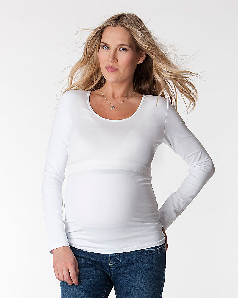 Seraphine Laina Maglia Premaman e Allattamento in Bambù - Bianca donna