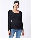 Seraphine Laina Maglia Premaman e Allattamento in Bambù - Nero Maglie Manica Lunga