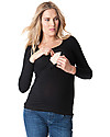 Seraphine Laina Maglia Premaman e Allattamento in Bambù - Nero Maglie Manica Lunga