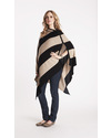 Seraphine Madison - Mantella da Allattamento A Righe -  Beige e Nero - Bambù + Lana (morbida e calda e dai mille usi!) Sciarpe